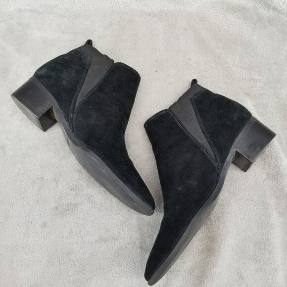 Marc Fisher Shoes Womens Size 6.5 Black Suede Yale Chelsea Ankle Boots *Read* - Picture 8 of 10